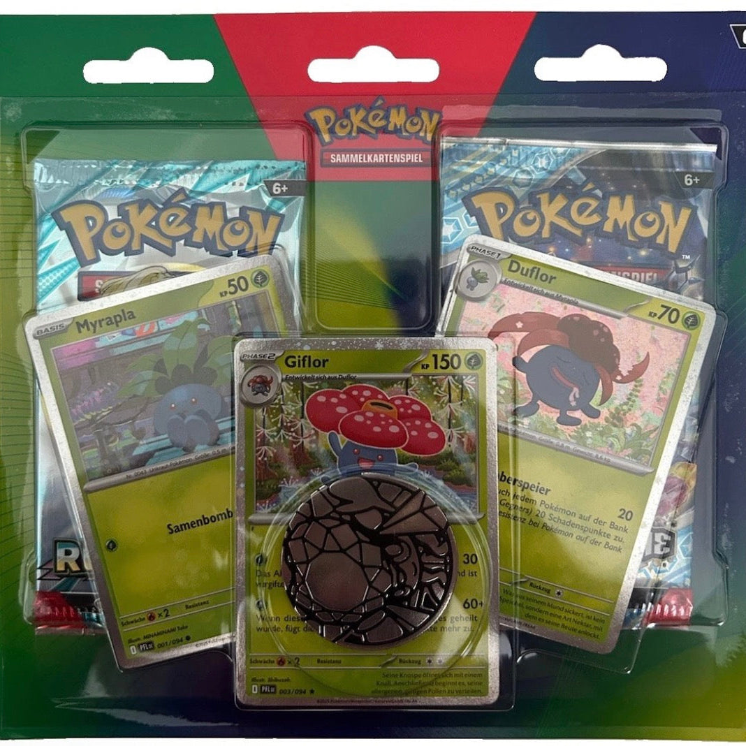 Pokemon 2-Pack Blister - Myrapla, Duflor& Giflor  2er Booster Deutsch Sealed