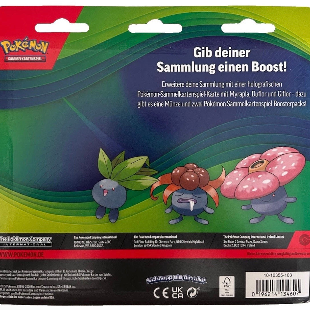 Pokemon 2-Pack Blister - Myrapla, Duflor& Giflor  2er Booster Deutsch Sealed