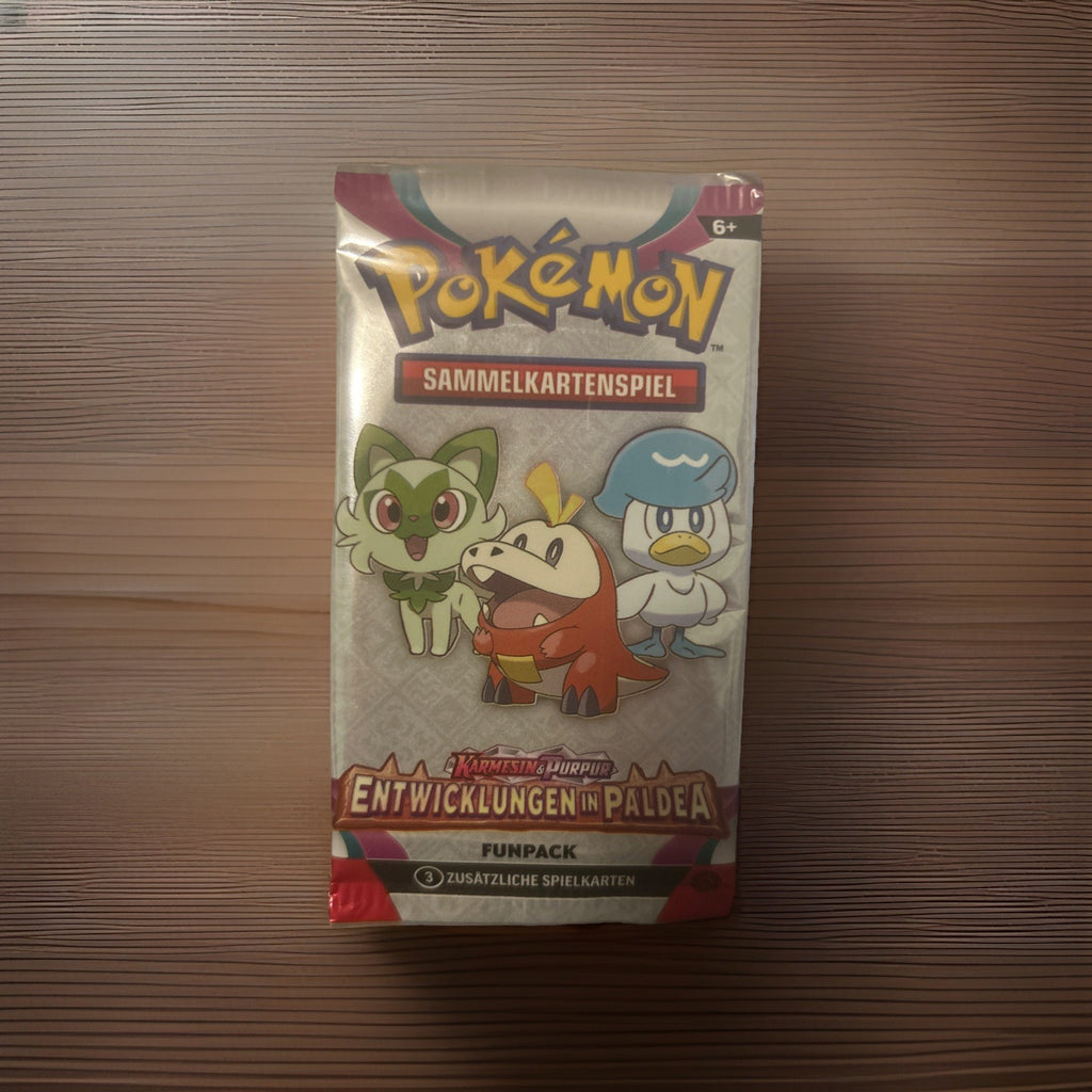 Pokemon Scarlet & Violet Evolutions In Paldea Fun Pack DE 3 Cards/Pack Sealed