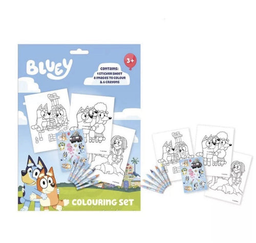 Bluey Happy Life Malset mit Aufklebern Und Wachsstiften und Sticker